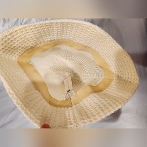Anthropologie white bucket hat